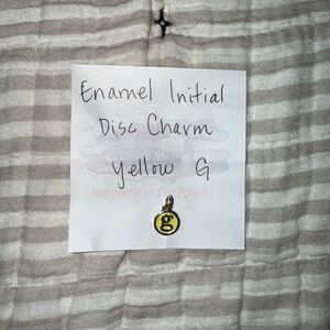 James Avery Yellow Enamel Initial Disc Charm